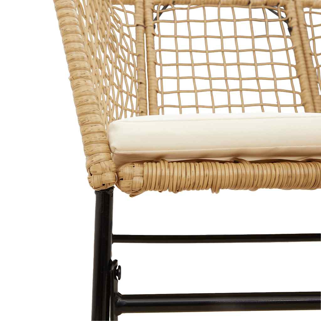 5 észes barna polyrattan üveg kerti étkezőgarnitúra párnával