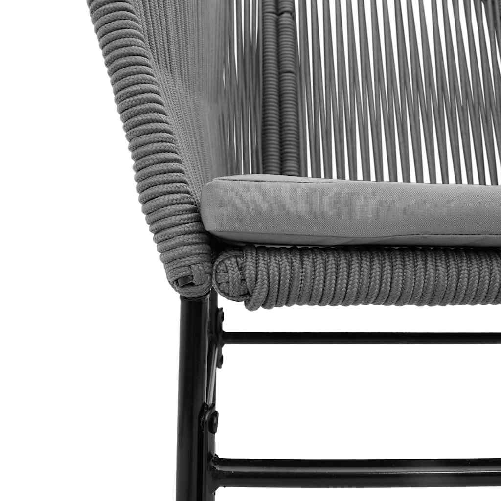 3 részes szürke polyrattan üveg kerti étkezőgarnitúra párnával