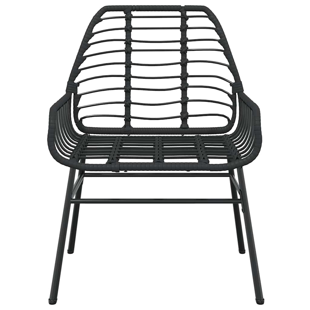 5 részes fekete polyrattan üveg kerti étkezőgarnitúra
