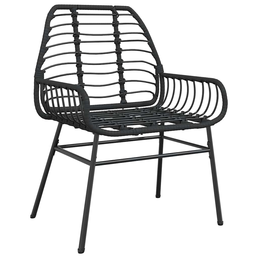9 részes fekete polyrattan üveg kerti étkezőgarnitúra