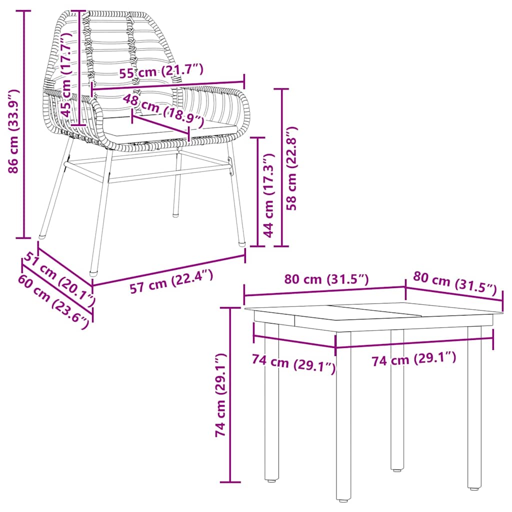 5 részes fekete polyrattan üveg kerti étkezőgarnitúra párnákkal