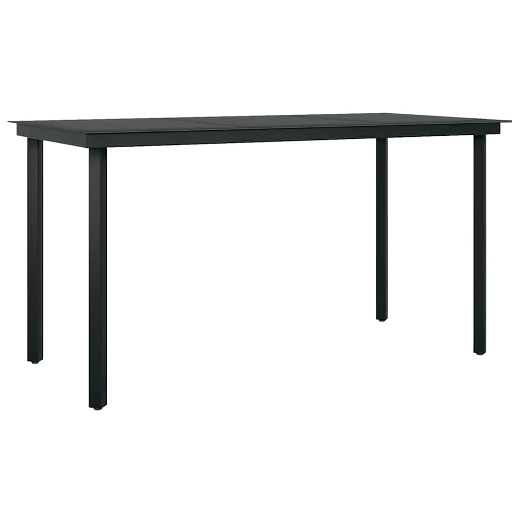 5 részes fekete polyrattan üveg kerti étkezőgarnitúra párnákkal