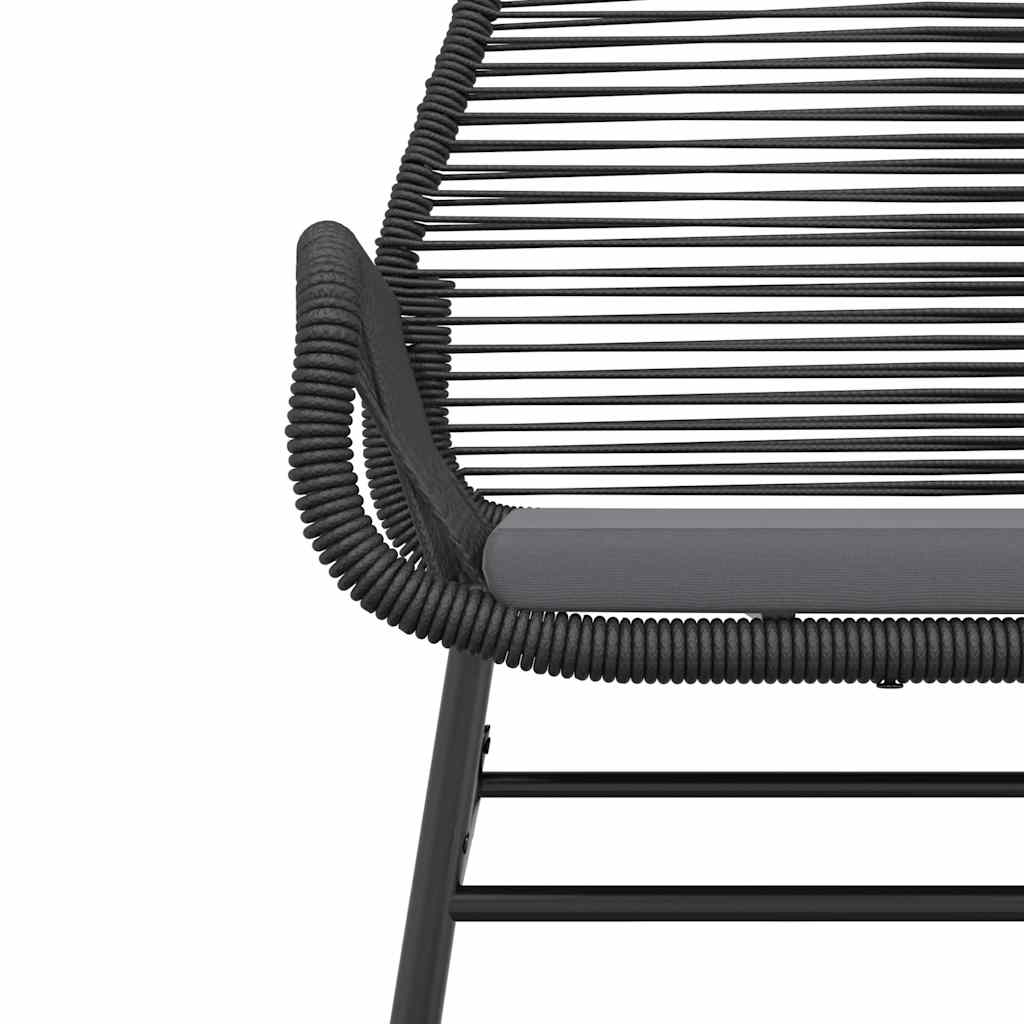 3 részes fekete polyrattan üveg kerti étkezőgarnitúra párnákkal