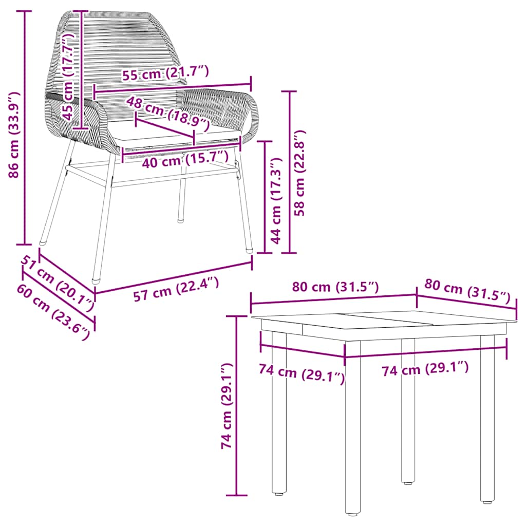 5 részes fekete polyrattan üveg kerti étkezőgarnitúra párnákkal