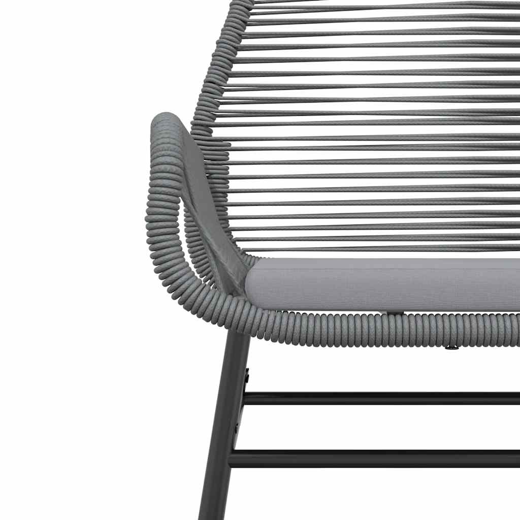 3 részes szürke polyrattan üveg kerti étkezőgarnitúra párnával