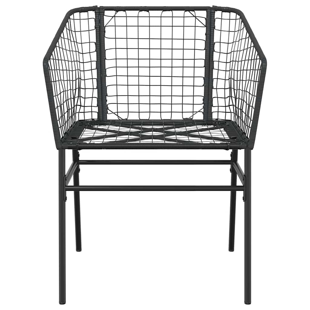 5 részes fekete polyrattan üveg kerti étkezőgarnitúra