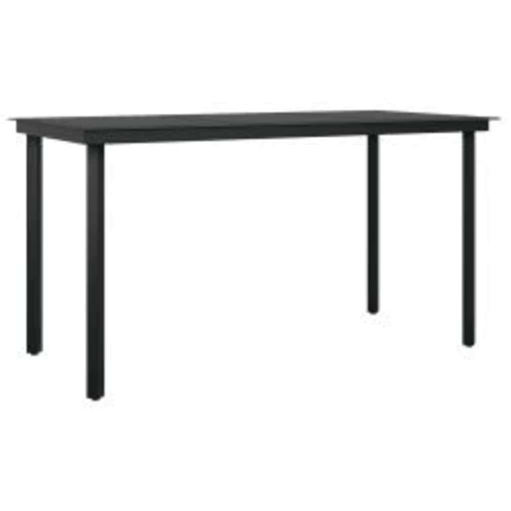 5 részes fekete polyrattan üveg kerti étkezőgarnitúra