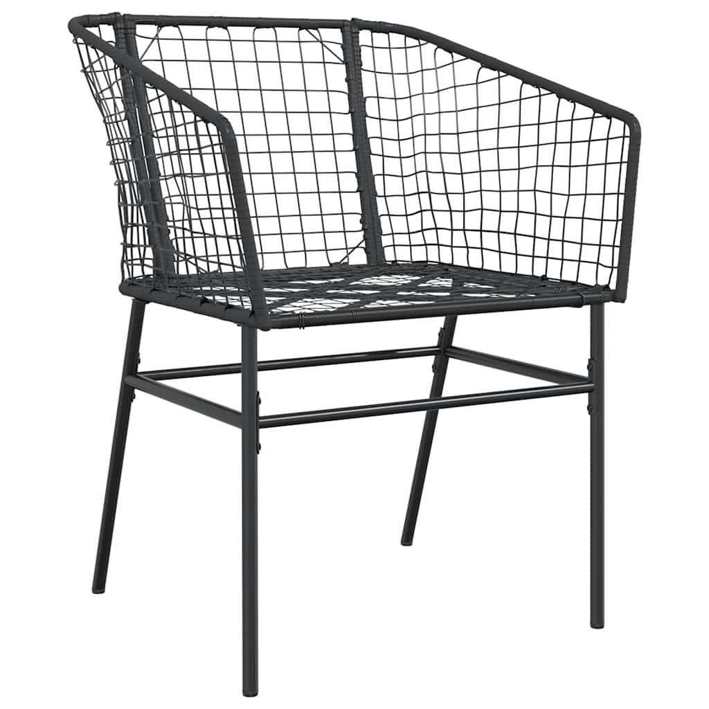 5 részes fekete polyrattan üveg kerti étkezőgarnitúra