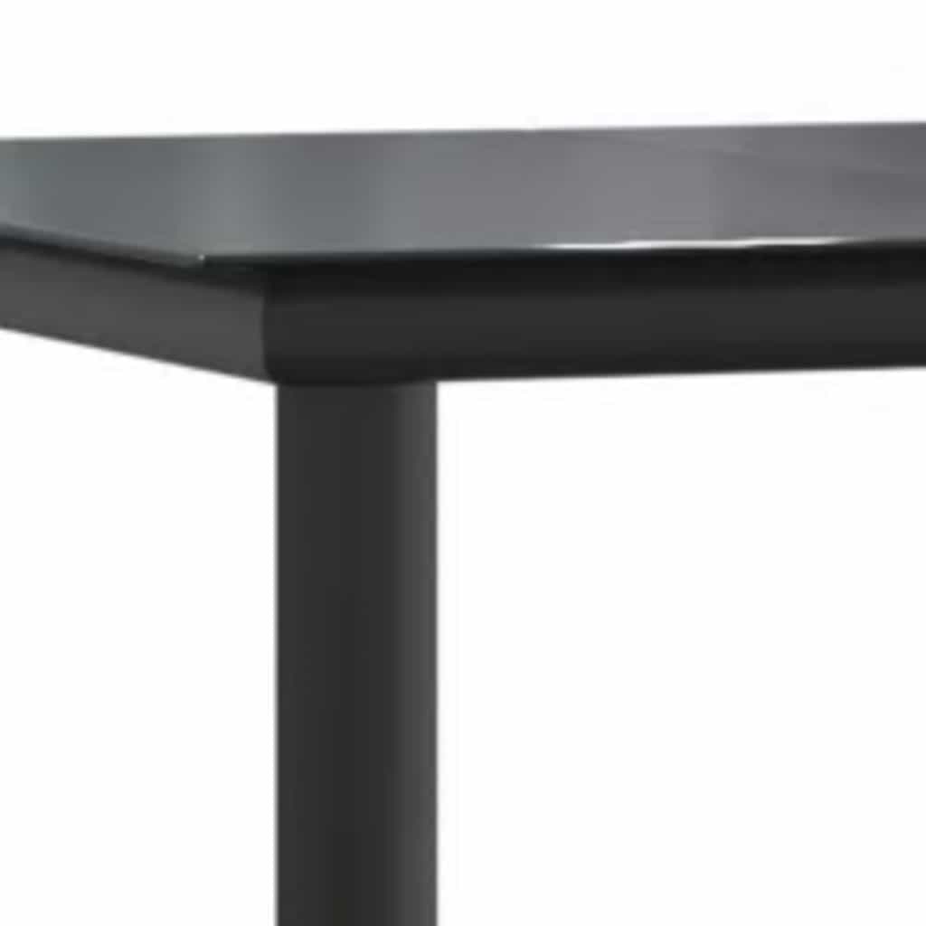 5 részes fekete polyrattan üveg kerti étkezőgarnitúra