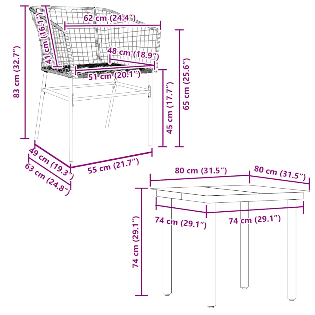 5 észes barna polyrattan üveg kerti étkezőgarnitúra