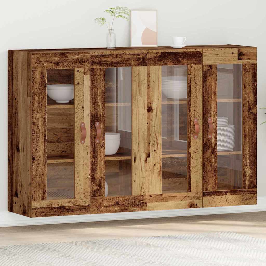Fali Szekrények 2 db Öreg fa 69,5 x 34 x 90 cm Szerelt Fa