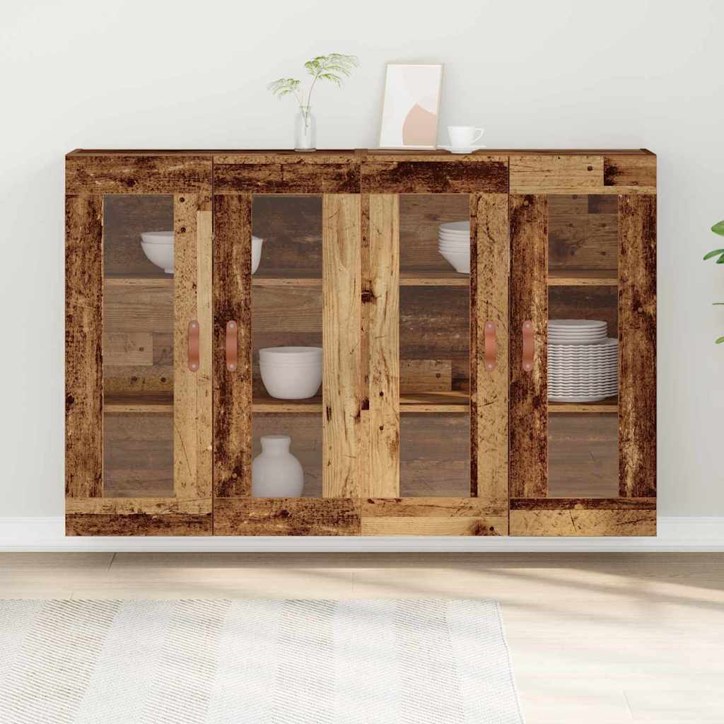 Fali Szekrények 2 db Öreg fa 69,5 x 34 x 90 cm Szerelt Fa