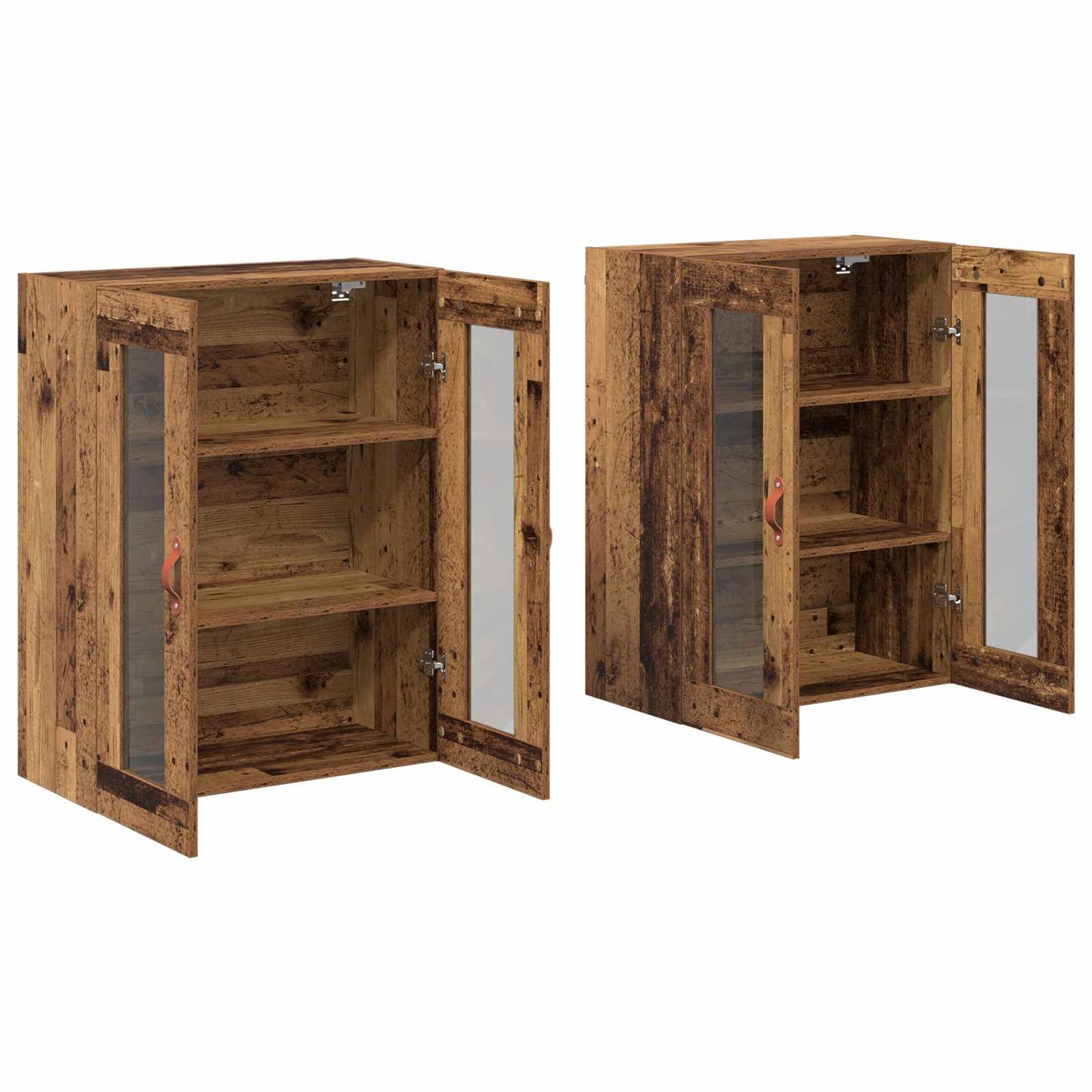 Fali Szekrények 2 db Öreg fa 69,5 x 34 x 90 cm Szerelt Fa