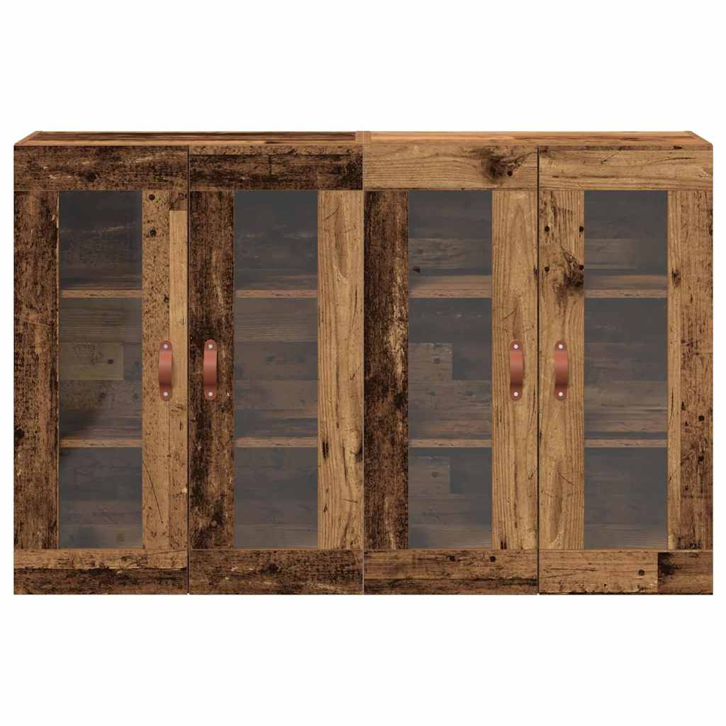 Fali Szekrények 2 pcs Öreg fa 69,5 x 34 x 90 cm Szerelt Fa