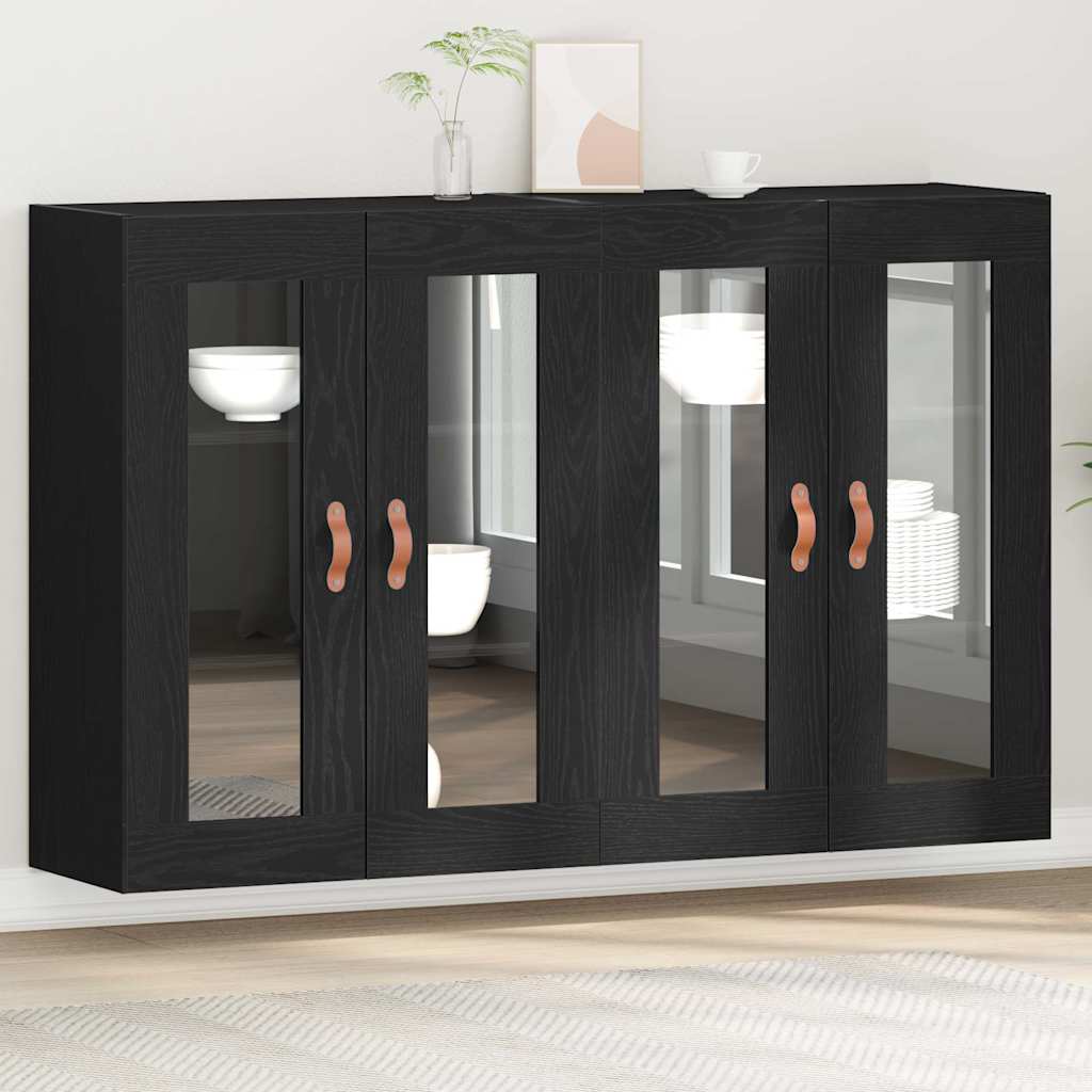 Fali Szekrények 2 db Fekete tölgy 69,5 x 34 x 90 cm Szerelt Fa