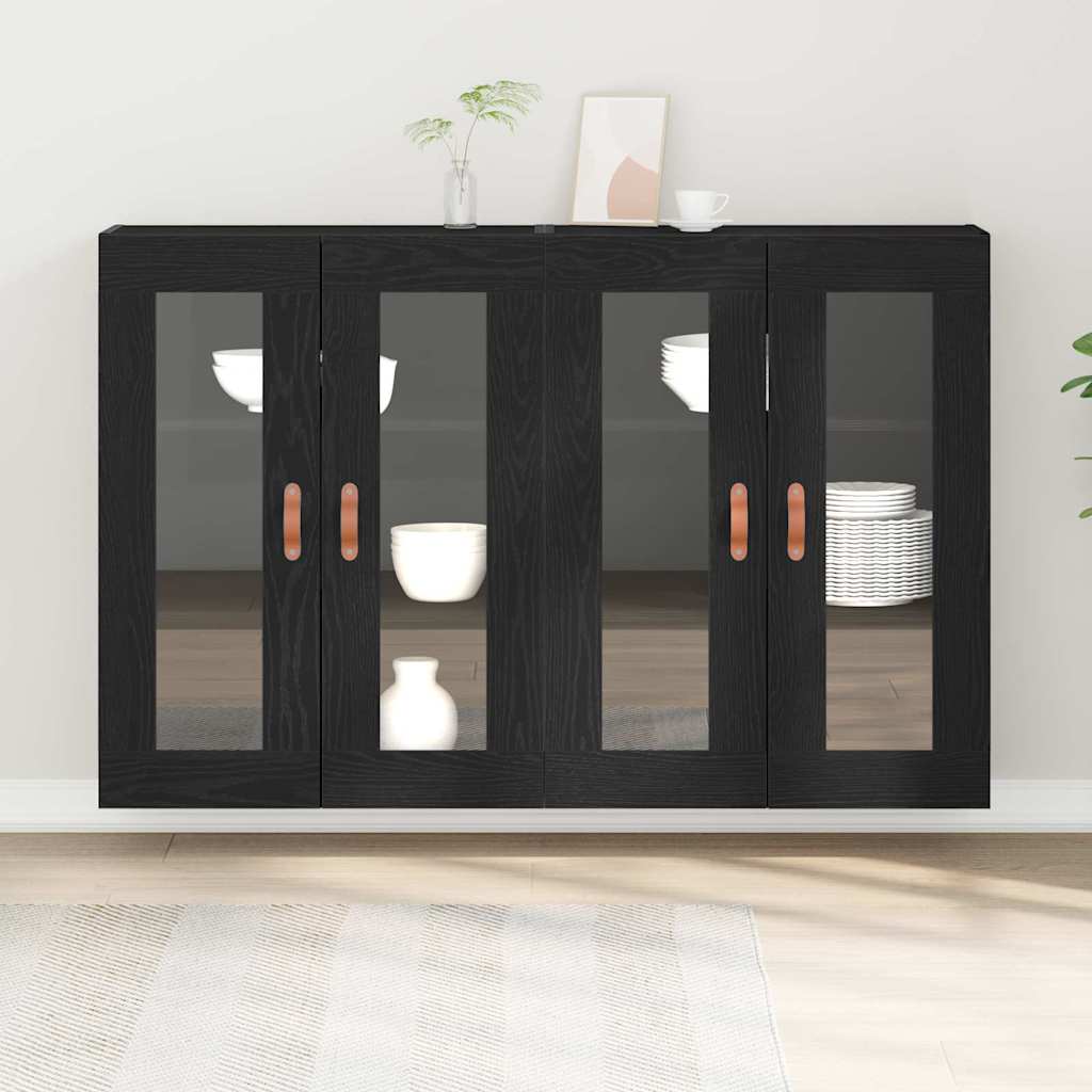 Fali Szekrények 2 db Fekete tölgy 69,5 x 34 x 90 cm Szerelt Fa