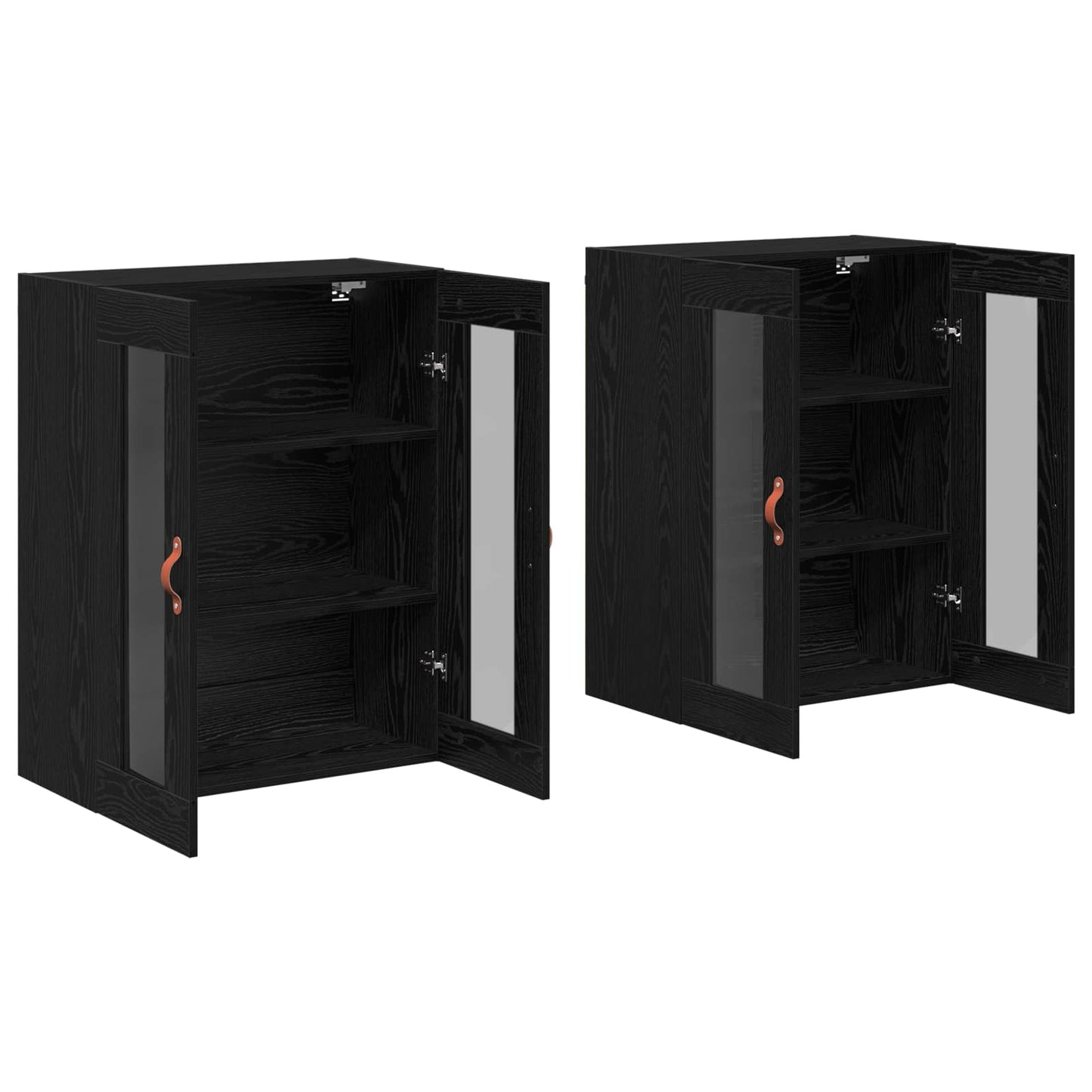 Fali Szekrények 2 db Fekete tölgy 69,5 x 34 x 90 cm Szerelt Fa