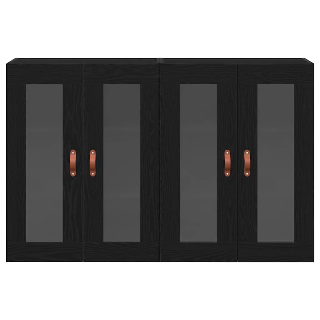 Fali Szekrények 2 pcs Fekete tölgy 69,5 x 34 x 90 cm Faanyag