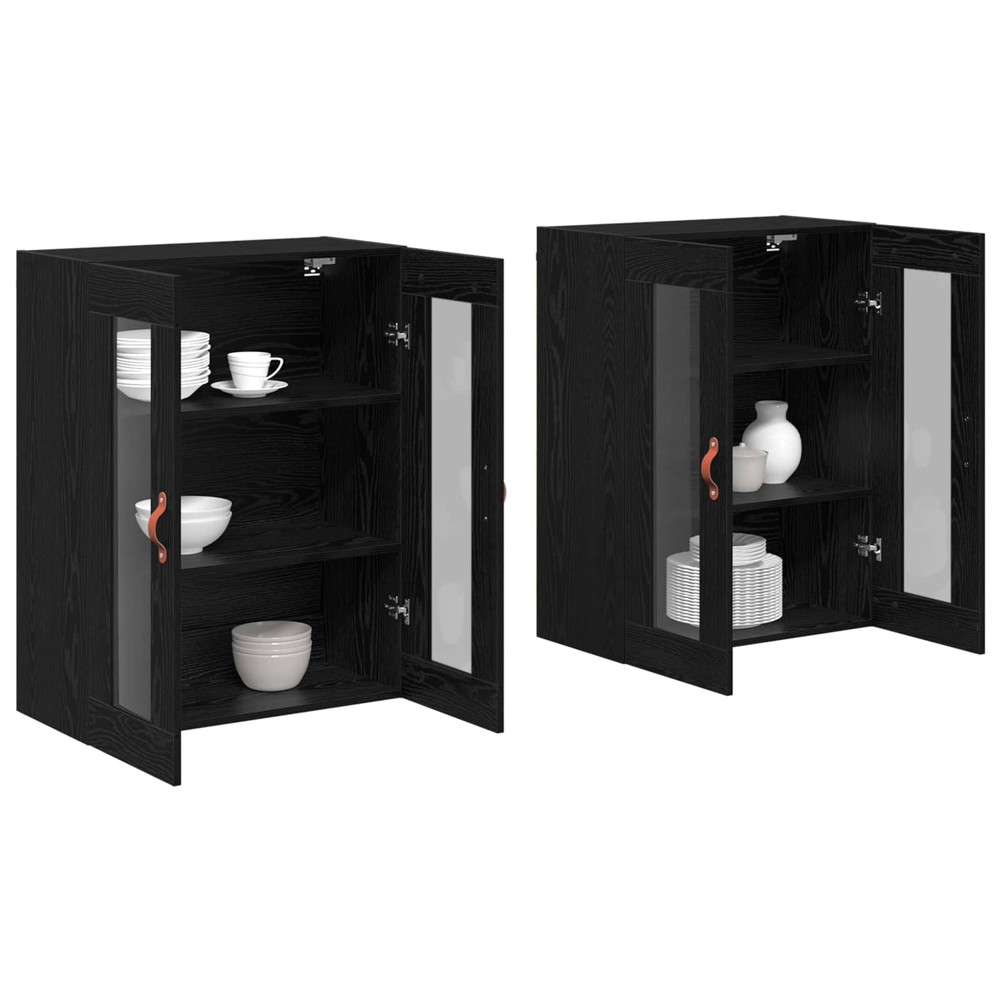 Fali Szekrények 2 db Fekete tölgy 69,5 x 34 x 90 cm Szerelt Fa
