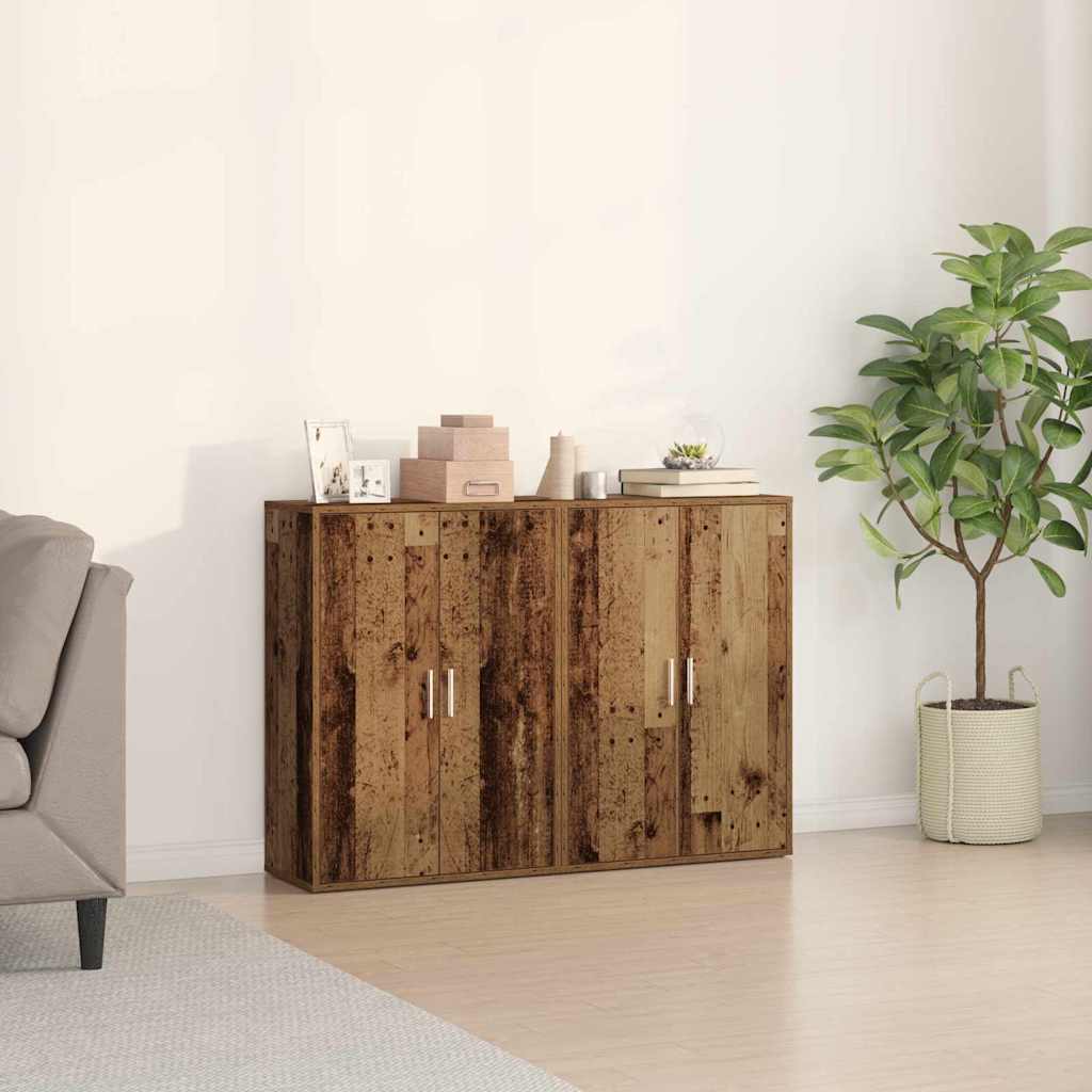 Széf 2 pcs Öreg fa 60 x 31 x 84 cm Faanyag