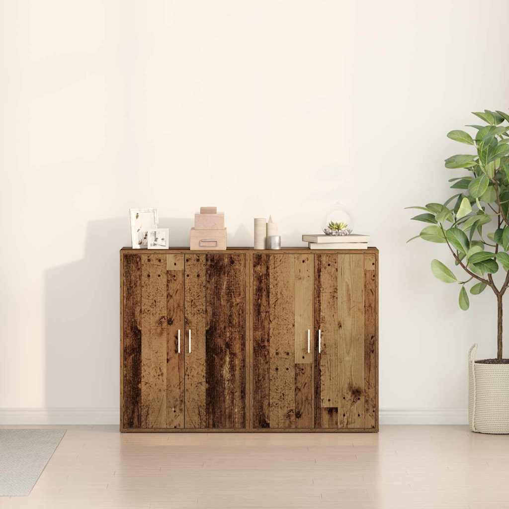 Széf 2 pcs Öreg fa 60 x 31 x 84 cm Faanyag