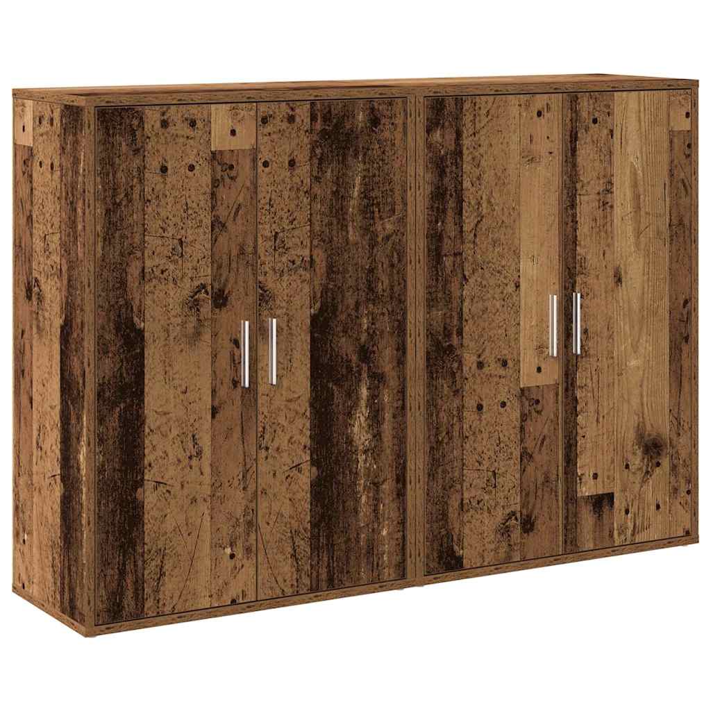 Széf 2 pcs Öreg fa 60 x 31 x 84 cm Faanyag