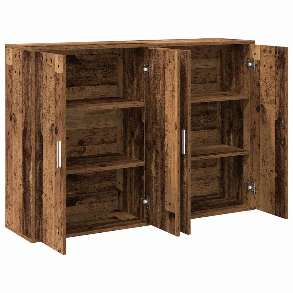 Széf 2 pcs Öreg fa 60 x 31 x 84 cm Faanyag