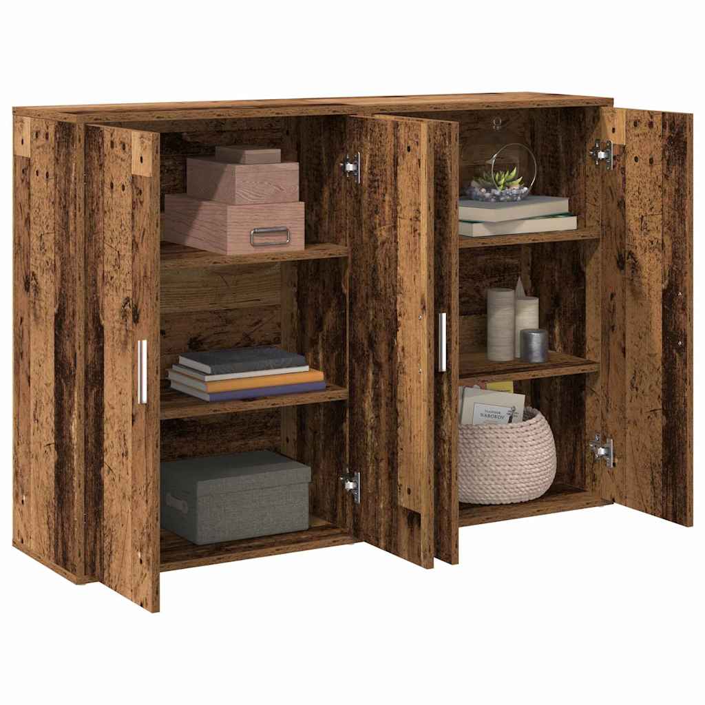 Széf 2 pcs Öreg fa 60 x 31 x 84 cm Faanyag