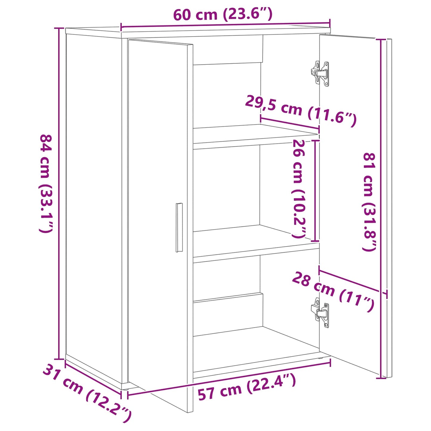 Széf 2 db Artisan tölgy 60 x 31 x 84 cm Szerelt Fa