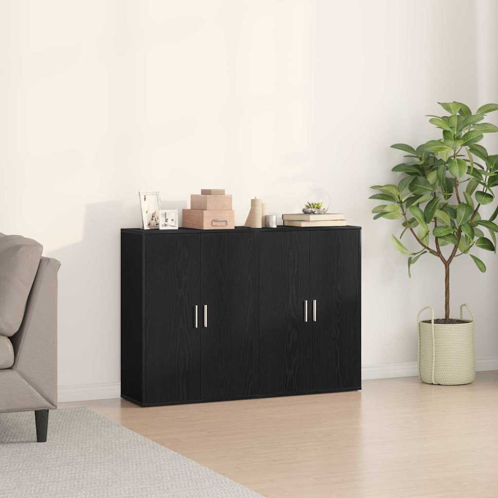 Széf 2 db Fekete tölgy 60 x 31 x 84 cm Szerelt Fa