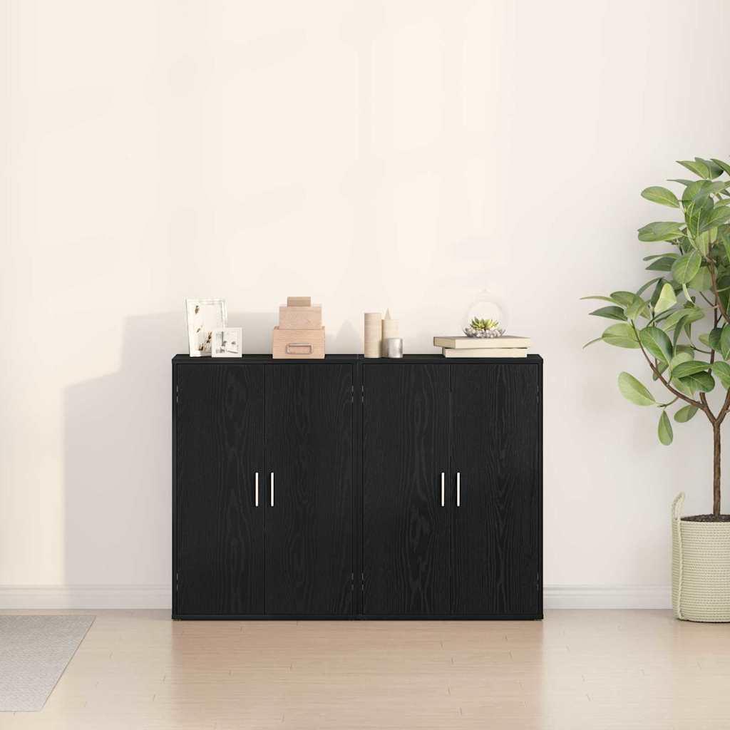 Széf 2 db Fekete tölgy 60 x 31 x 84 cm Szerelt Fa
