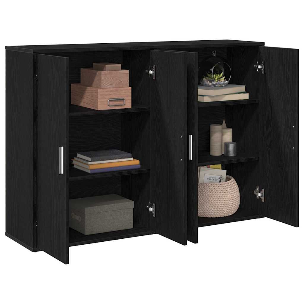 Széf 2 db Fekete tölgy 60 x 31 x 84 cm Szerelt Fa