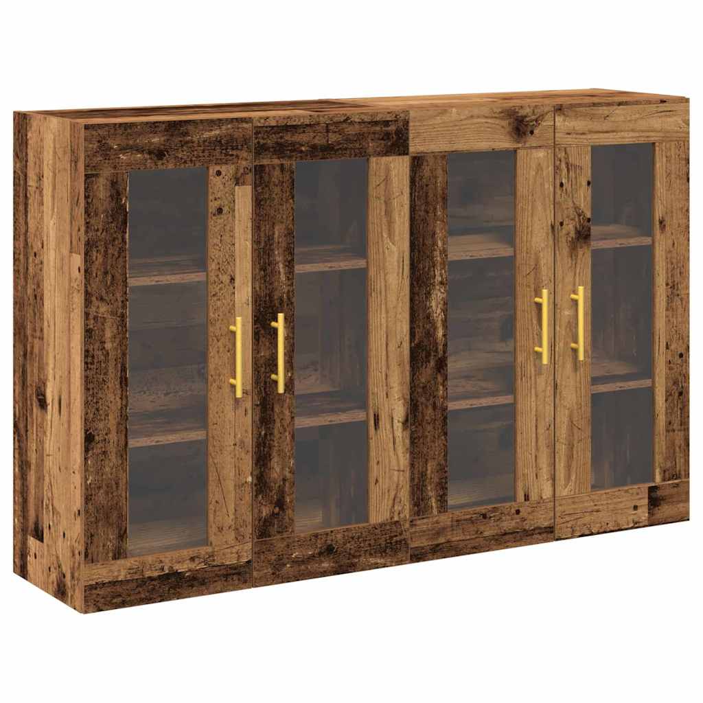 Fali Szekrények 2 pcs Öreg fa 69,5 x 34 x 90 cm Faanyag