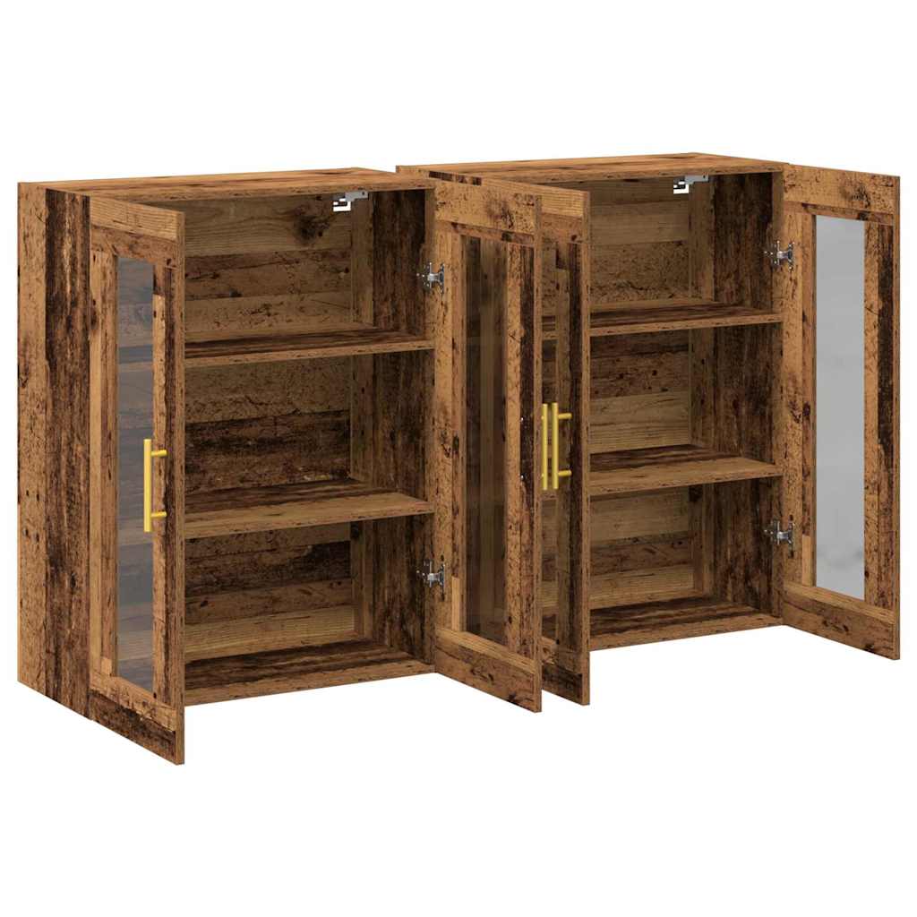 Fali Szekrények 2 pcs Öreg fa 69,5 x 34 x 90 cm Faanyag