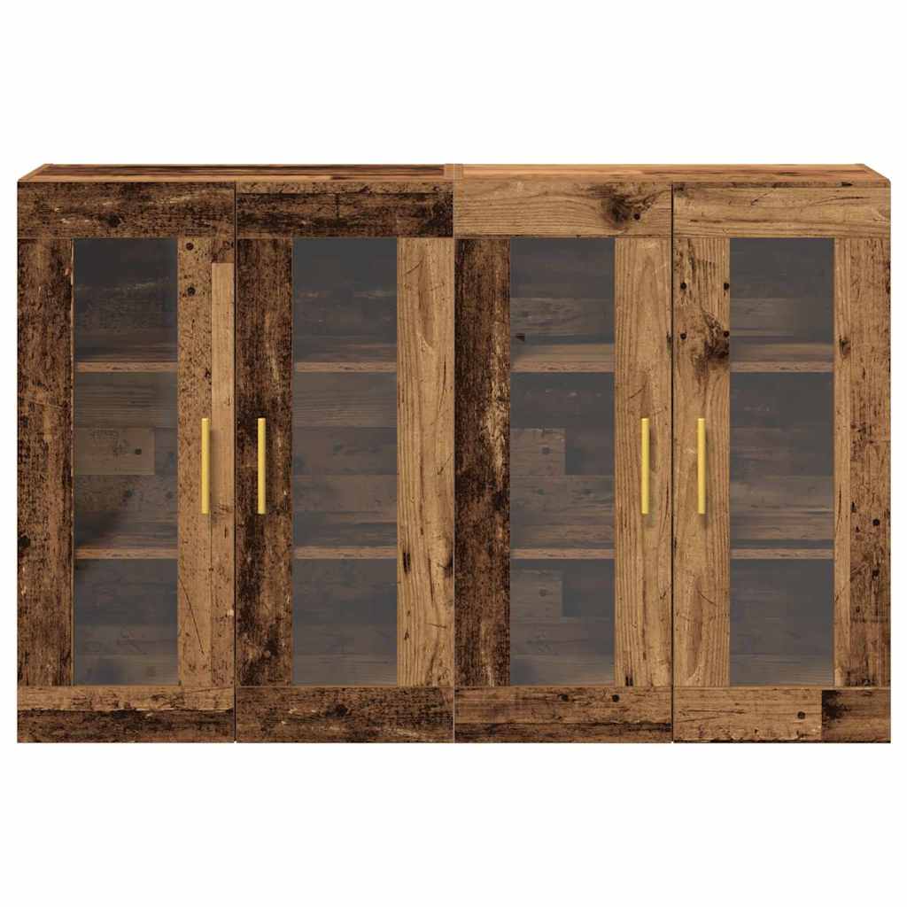 Fali Szekrények 2 pcs Öreg fa 69,5 x 34 x 90 cm Faanyag