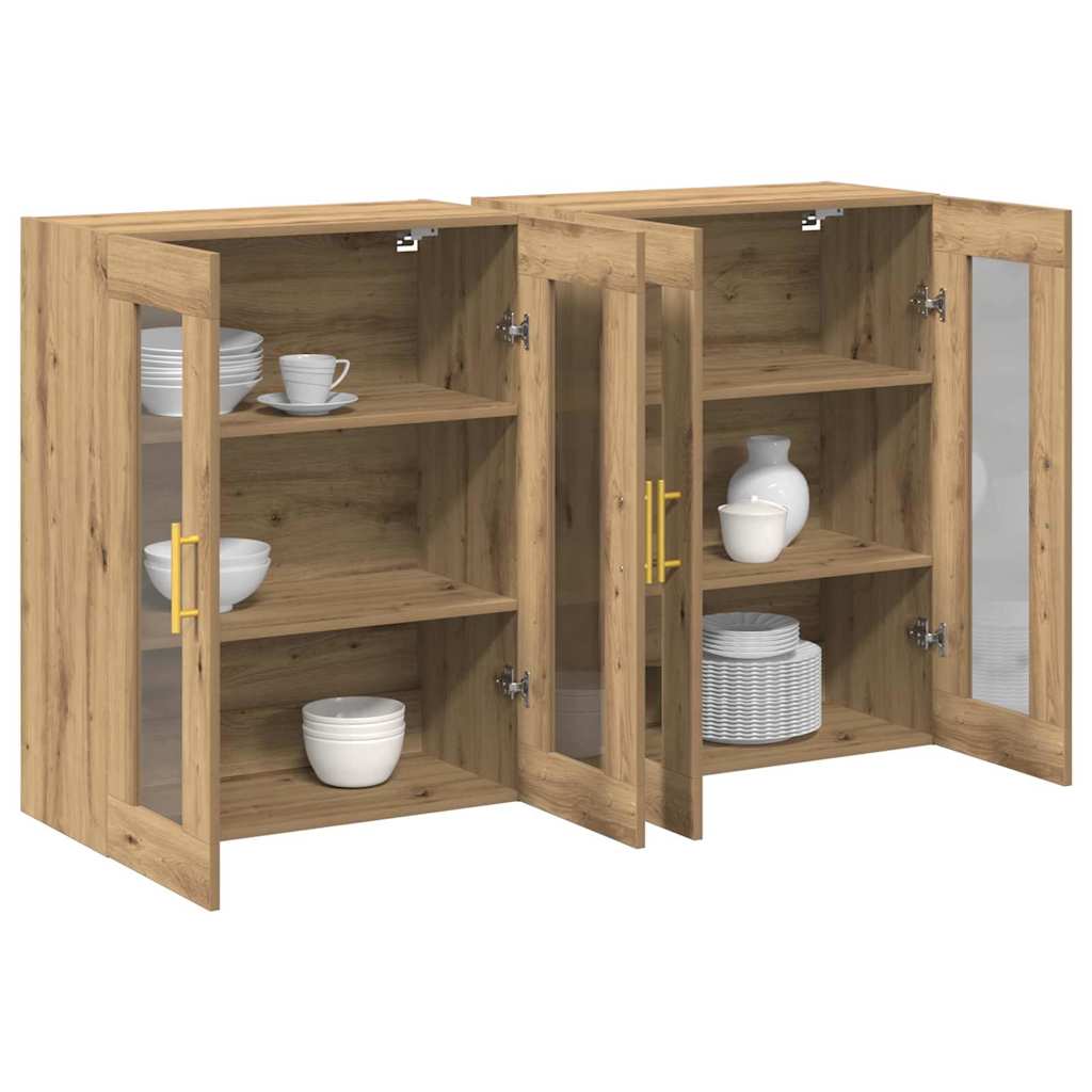 Fali Szekrények 2 pcs Artisan tölgy 69,5 x 34 x 90 cm Faanyag
