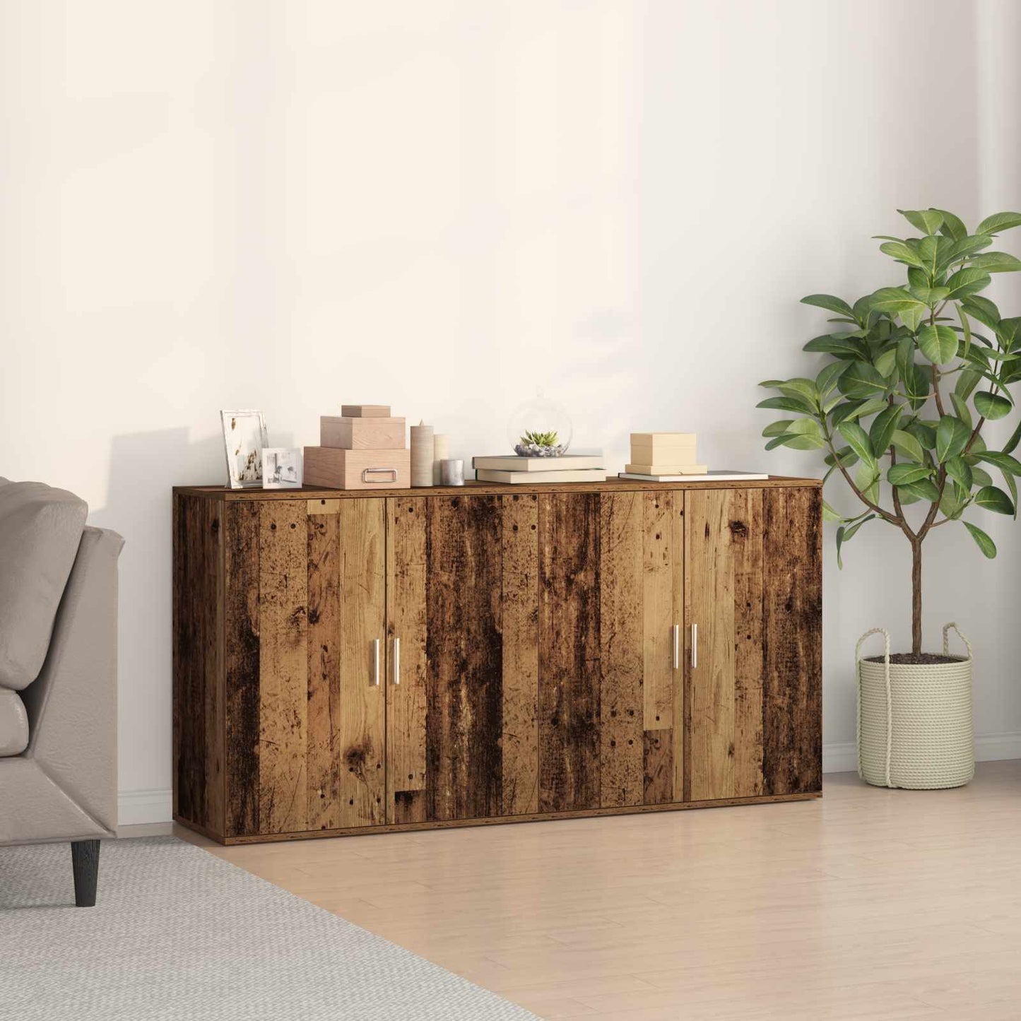 Széf 2 db Öreg fa 79 x 38 x 80 cm Szerelt Fa