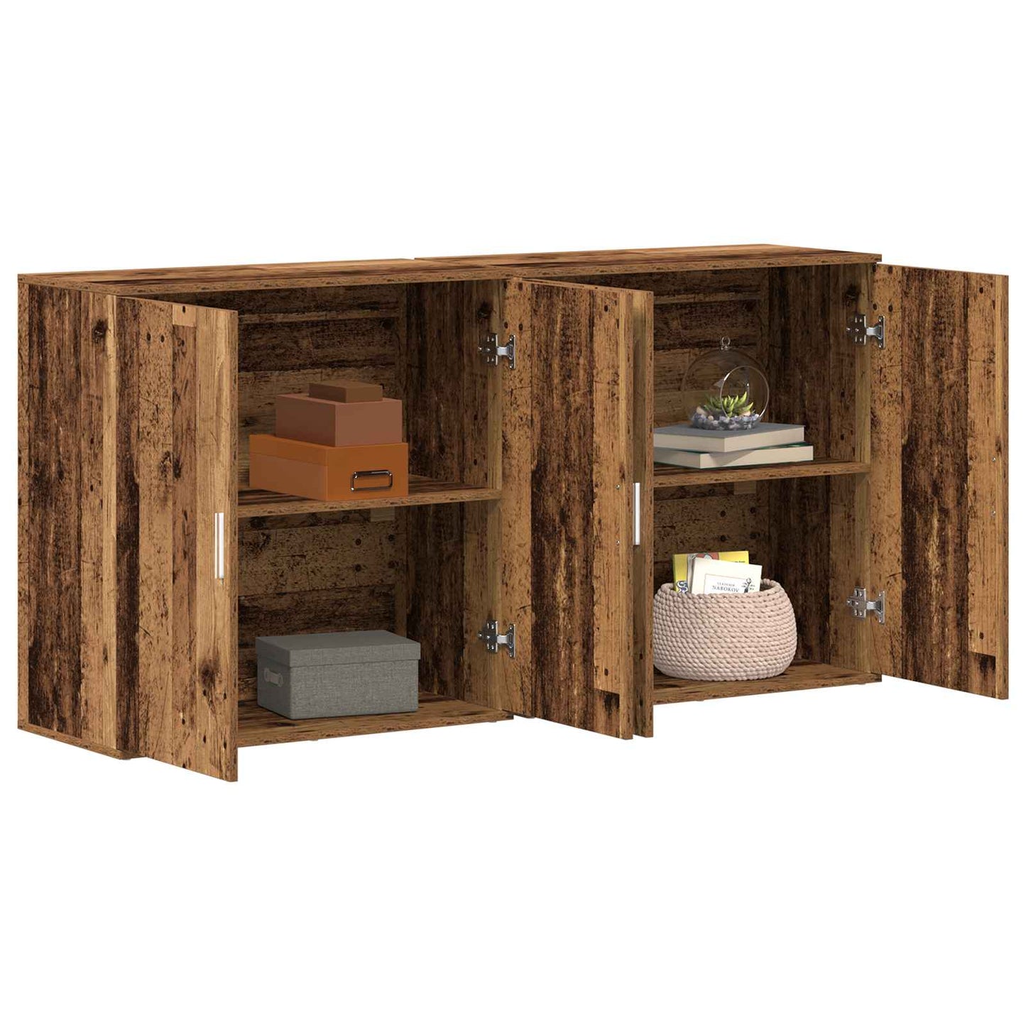 Széf 2 db Öreg fa 79 x 38 x 80 cm Szerelt Fa