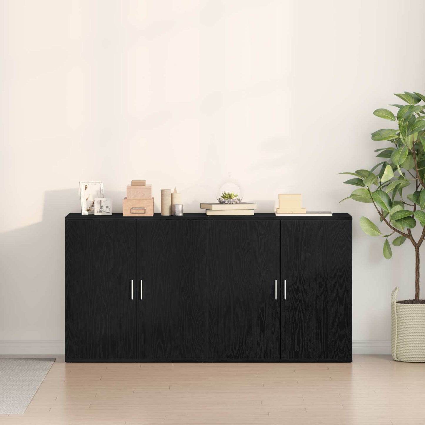 Széf 2 db Fekete tölgy 79 x 38 x 80 cm Szerelt Fa