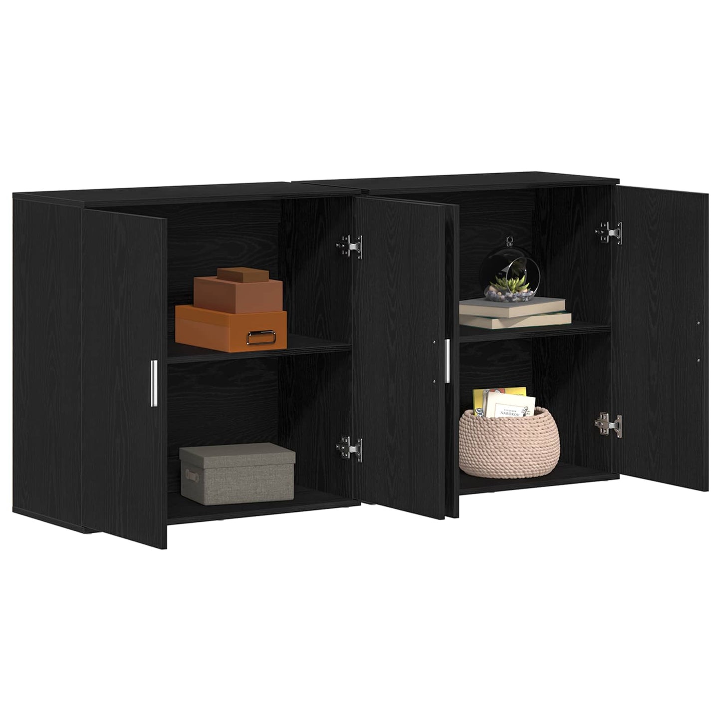 Széf 2 db Fekete tölgy 79 x 38 x 80 cm Szerelt Fa