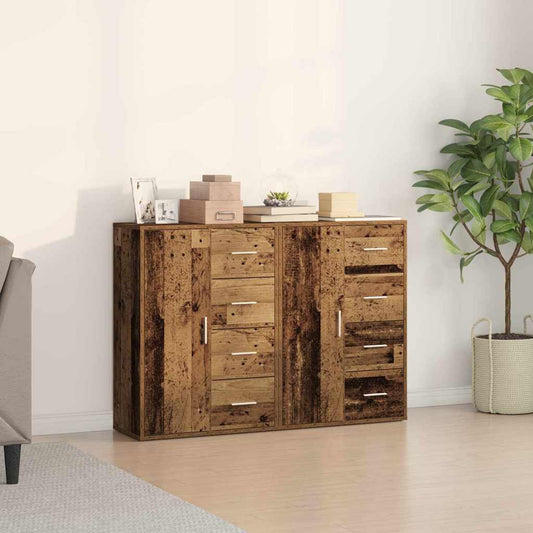 Széf fiókkal 2 pcs Öreg fa 60 x 31 x 84 cm Faanyag