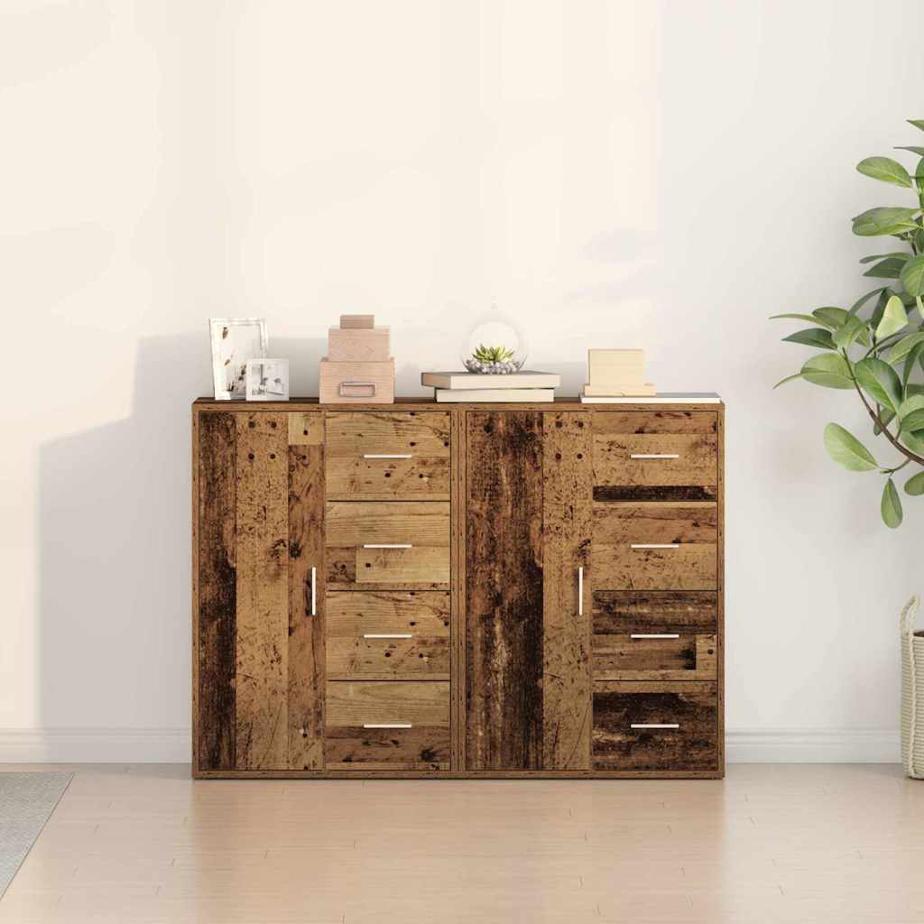 Széf 2 pcs Öreg fa 60 x 31 x 84 cm Szerelt Fa