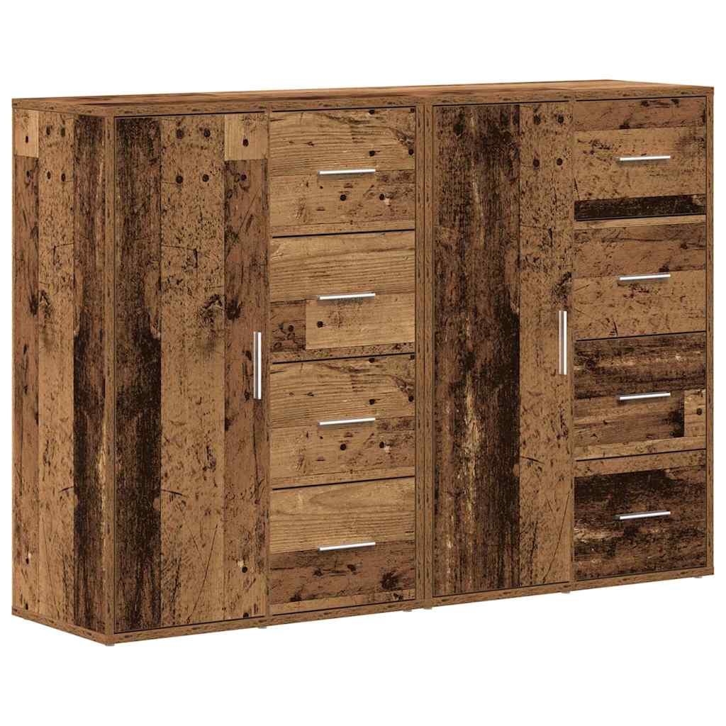 Széf 2 pcs Öreg fa 60 x 31 x 84 cm Szerelt Fa