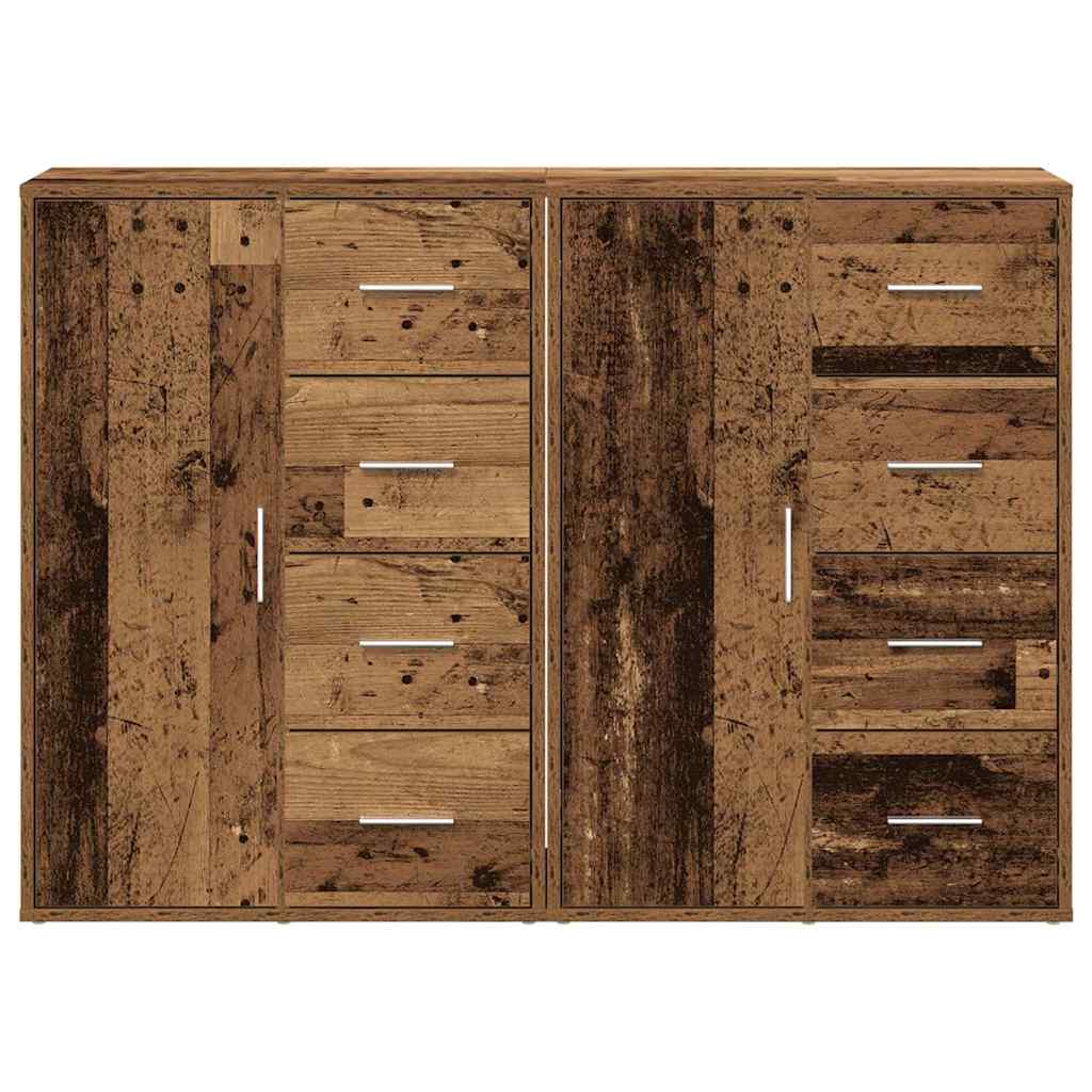Széf 2 pcs Öreg fa 60 x 31 x 84 cm Szerelt Fa