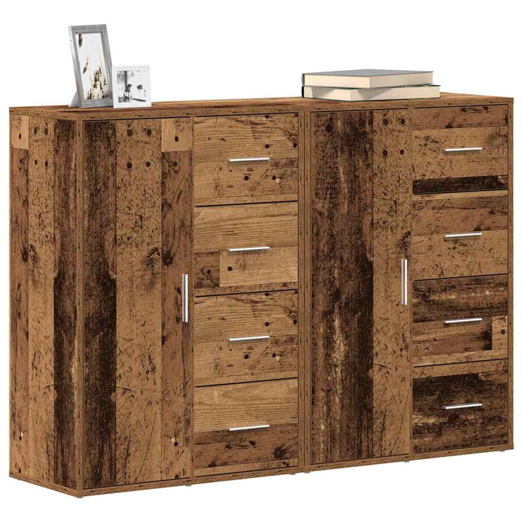 Széf 2 pcs Öreg fa 60 x 31 x 84 cm Szerelt Fa