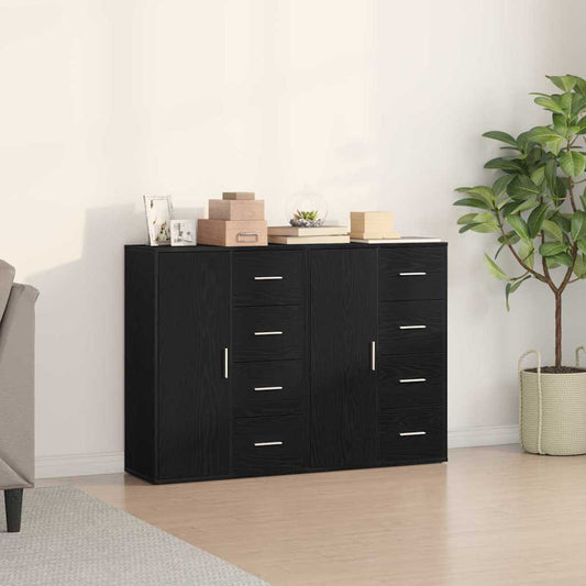 Széf fiókkal 2 pcs Fekete tölgy 60 x 31 x 84 cm Faanyag