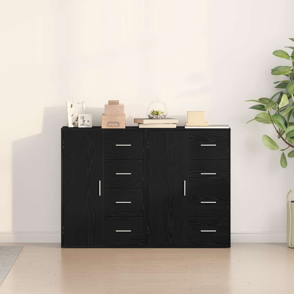 Széf 2 pcs Fekete tölgy 60 x 31 x 84 cm Szerelt Fa
