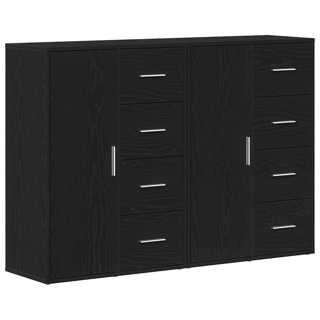 Széf 2 pcs Fekete tölgy 60 x 31 x 84 cm Szerelt Fa