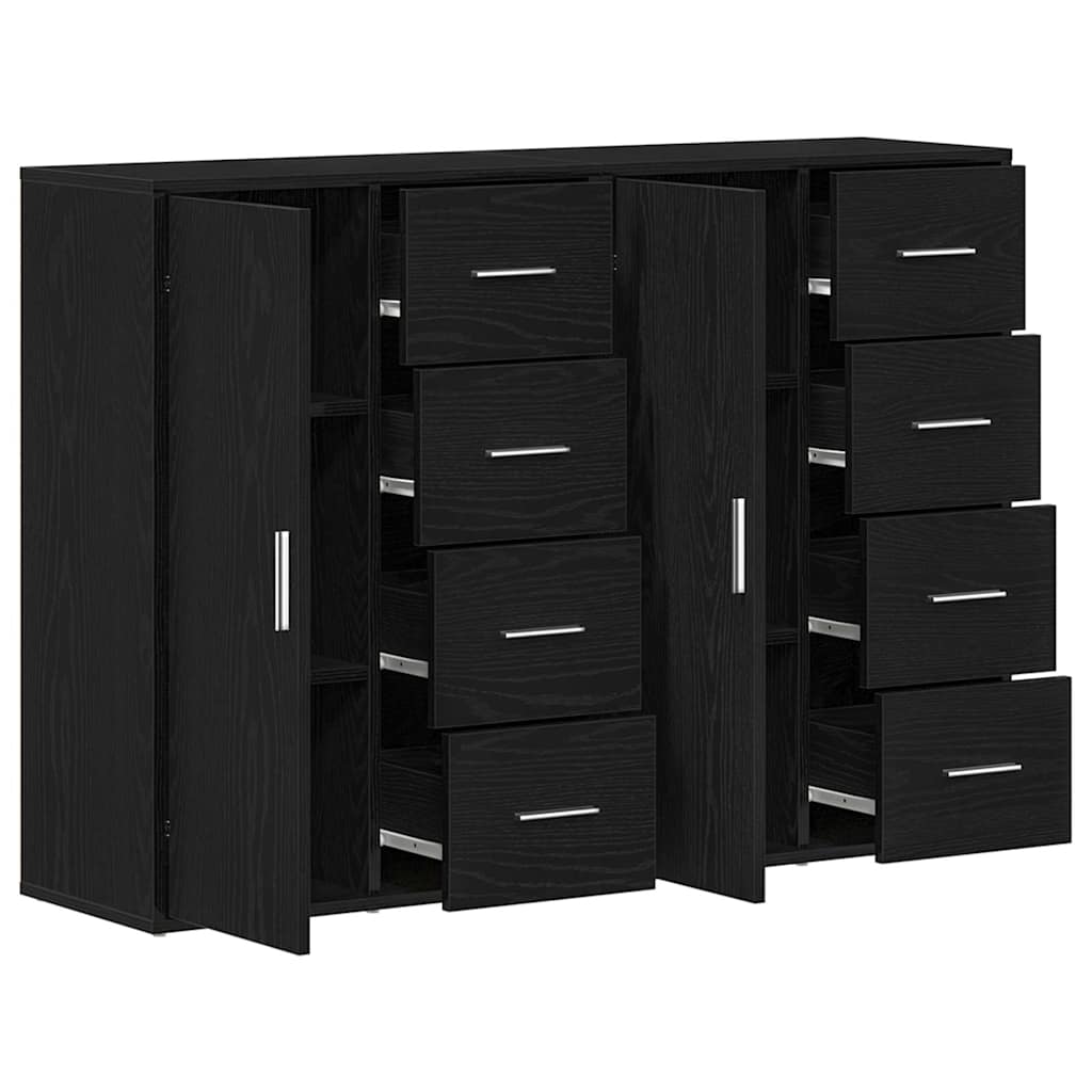 Széf 2 pcs Fekete tölgy 60 x 31 x 84 cm Szerelt Fa