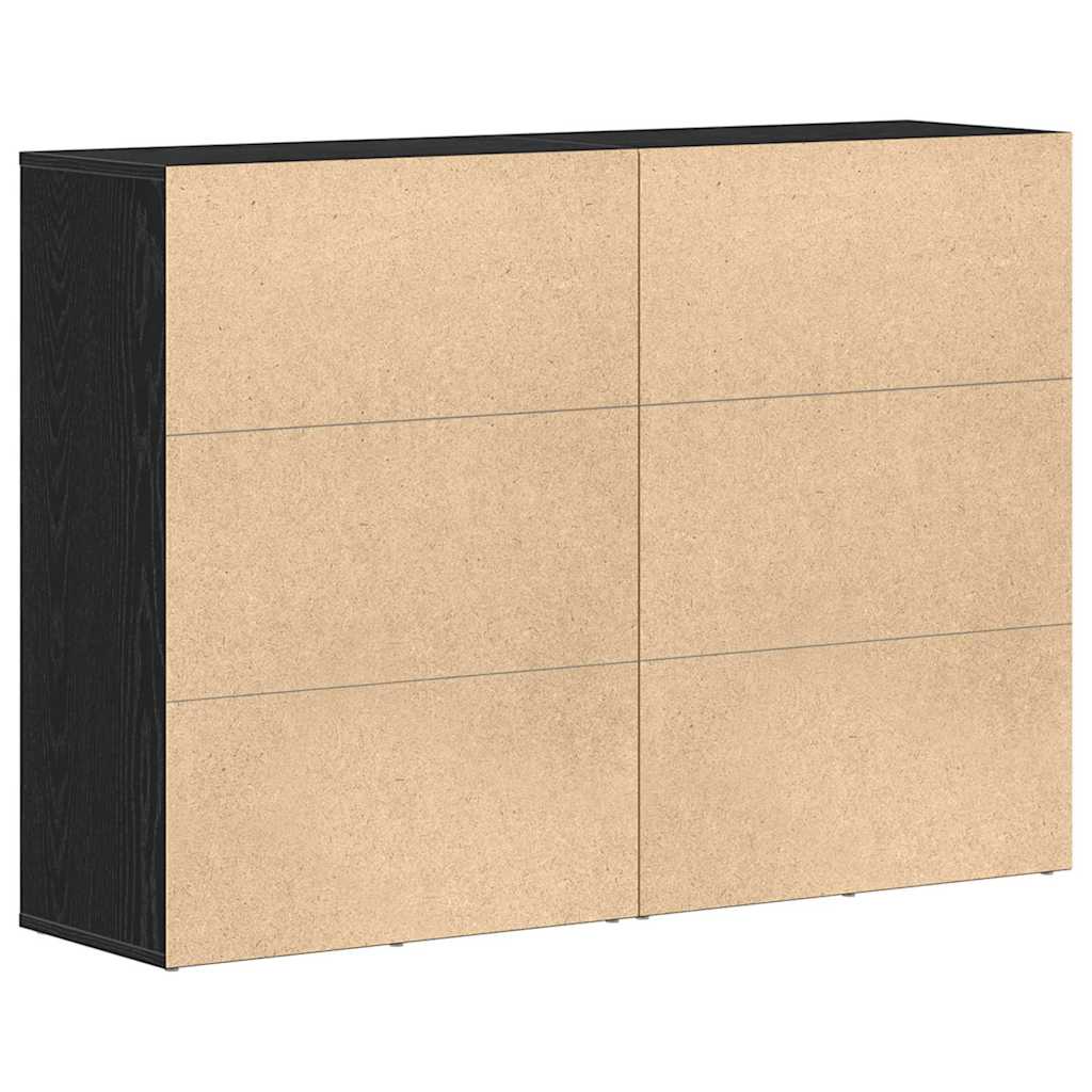 Széf 2 pcs Fekete tölgy 60 x 31 x 84 cm Szerelt Fa